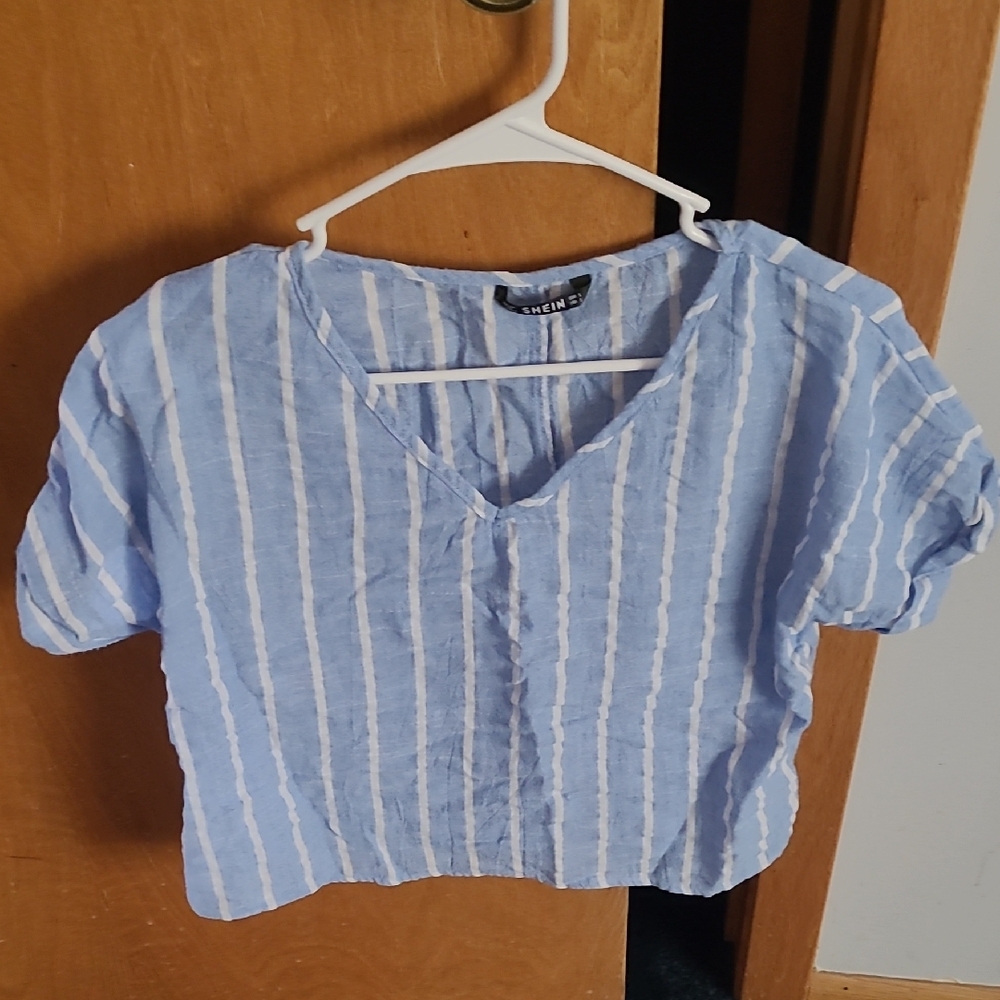 Blue crop top, size S, Shein